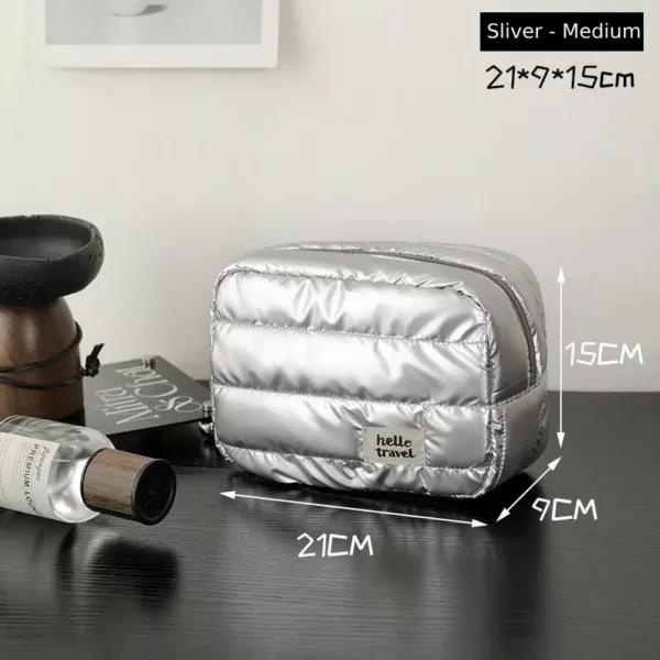 Silver Quilt Travel Makeup Bag MB-6202
